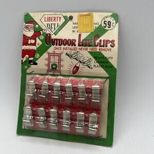 Vintage Liberty Bell Christmas Light Outdoor Clips Retro Santa Graphics Ad NEW